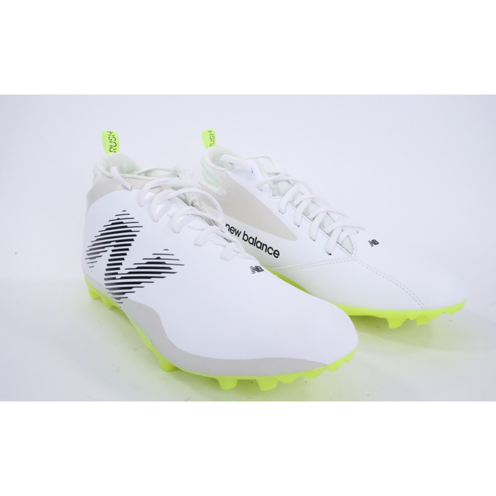 New Balance Rush v4 Mid RUSHMWT4 Men's 12 White Lace Up Lacrosse Cleats NEW